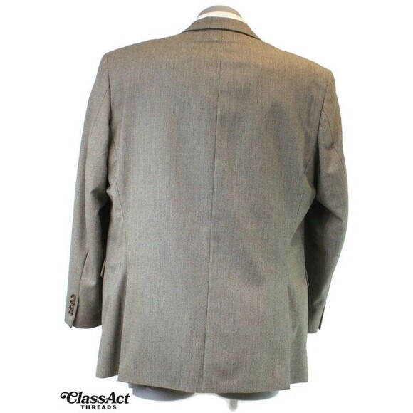 IZOD Blazer Sport Coat Suit Jacket Gray Checked Business Men's 44L - Picture 6 of 8